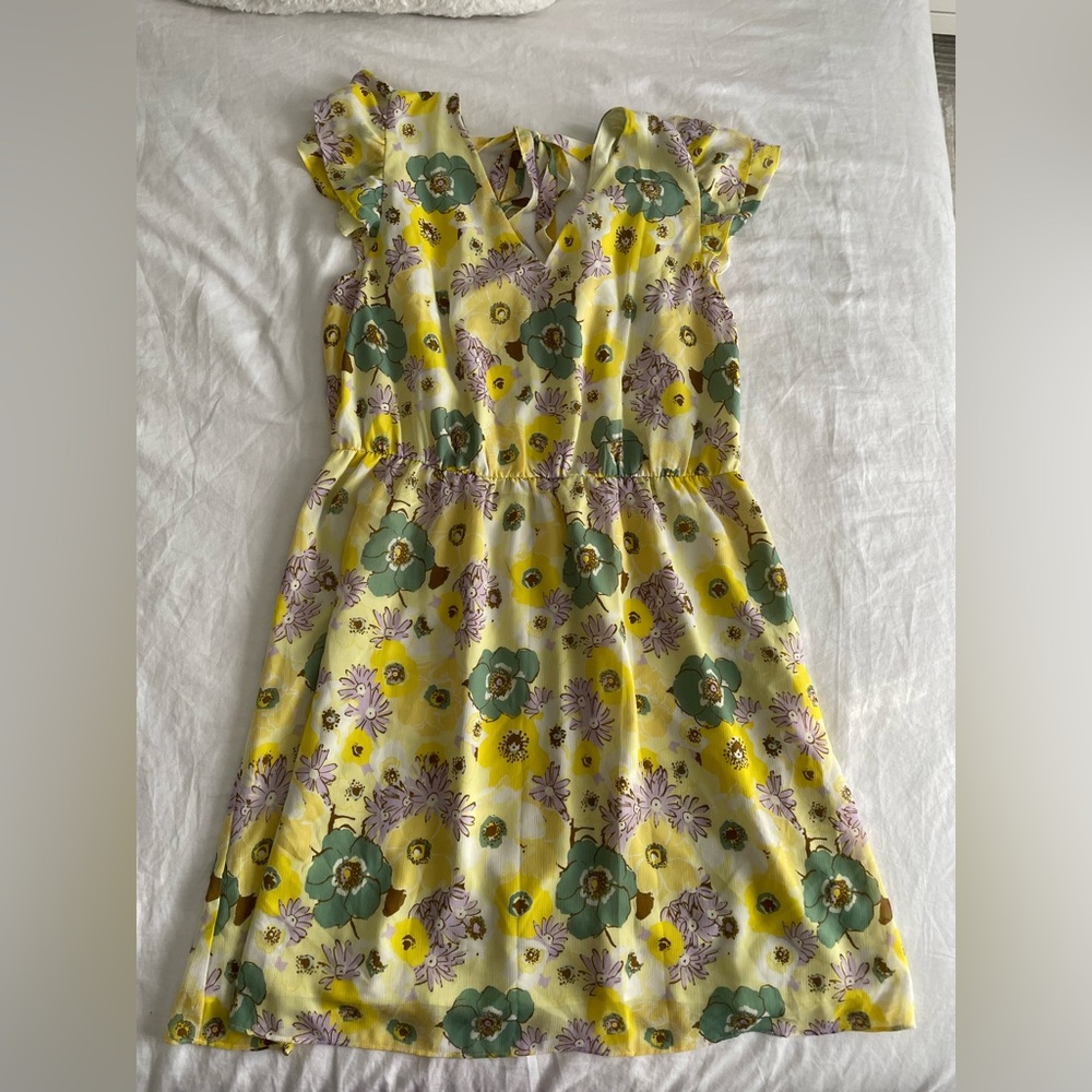 Ann Taylor Yellow and Green Floral Midi Dress - Picture 2 of 4